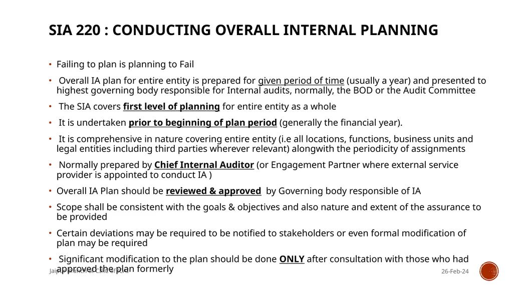 STANDARDS ON INTERNAL AUDIT - An Overview By CA R. - slide 28 of 43