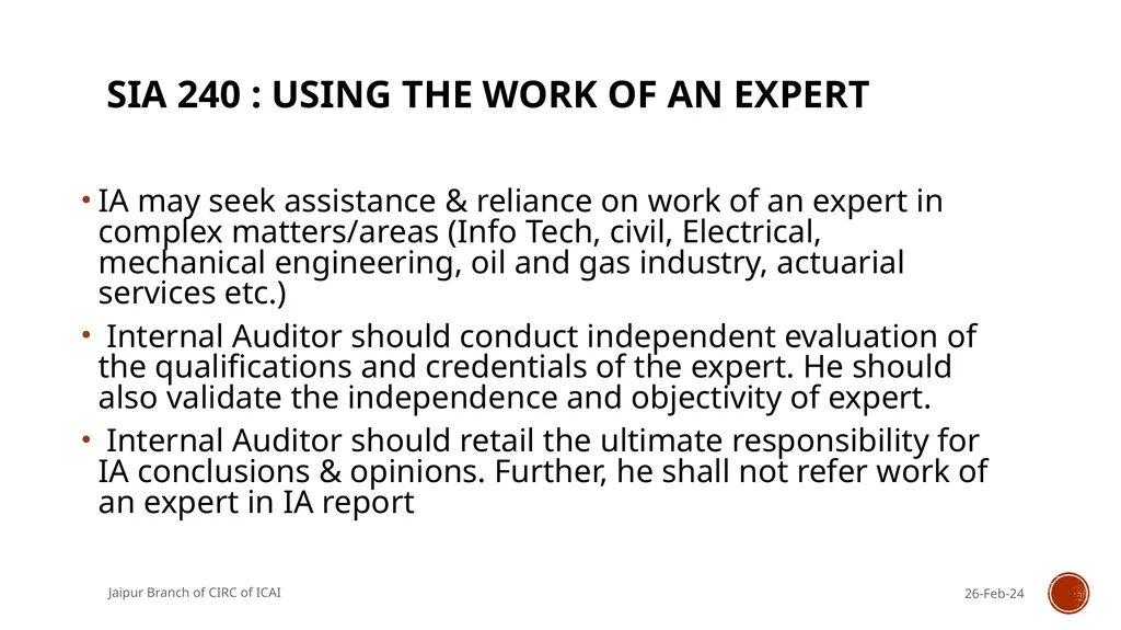 STANDARDS ON INTERNAL AUDIT - An Overview By CA R. - slide 31 of 43