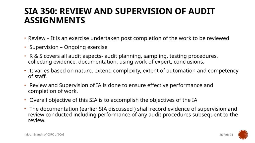 STANDARDS ON INTERNAL AUDIT - An Overview By CA R. - slide 37 of 43