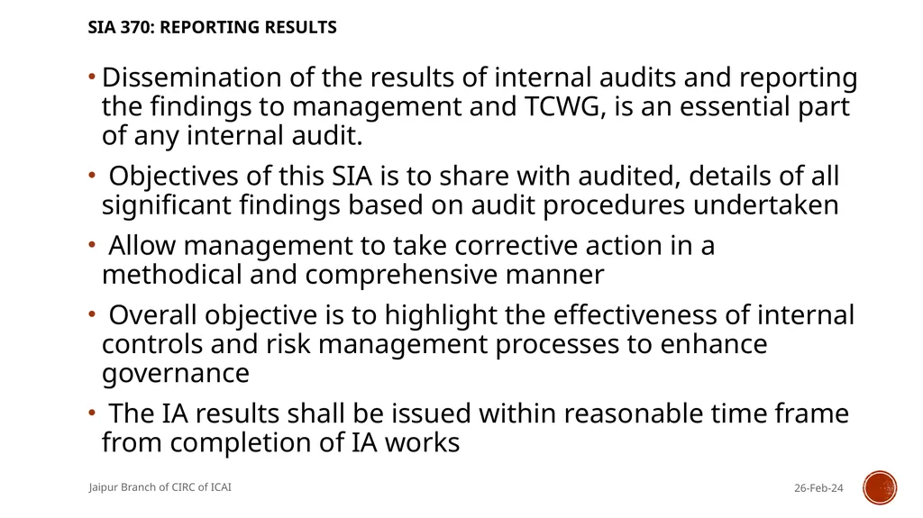 STANDARDS ON INTERNAL AUDIT - An Overview By CA R. - slide 39 of 43