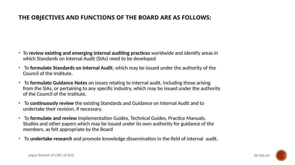 STANDARDS ON INTERNAL AUDIT - An Overview By CA R. - slide 16 of 43