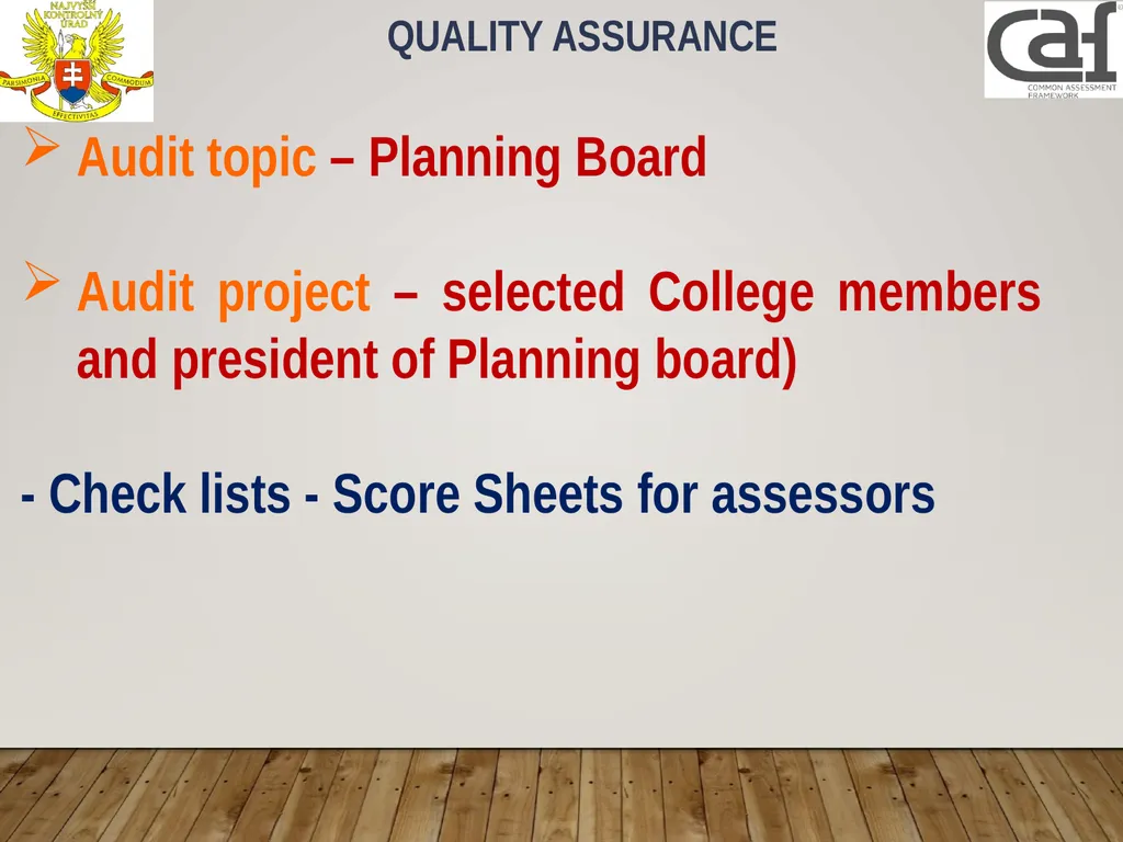 Planning process and quality assurance Lubica - slide 25 of 28