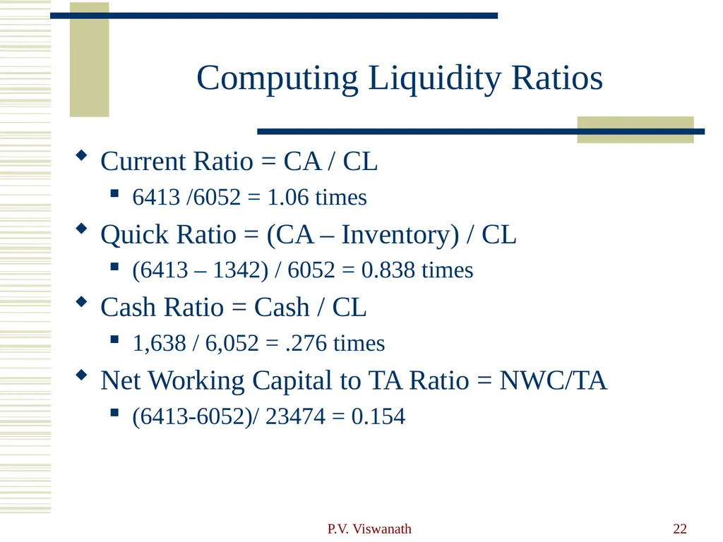 Introduction to Financial Statement Analysis P.V. - slide 22 of 58
