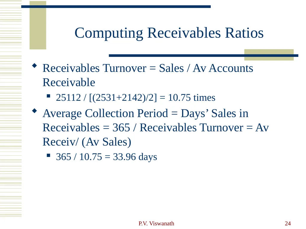 Introduction to Financial Statement Analysis P.V. - slide 24 of 58