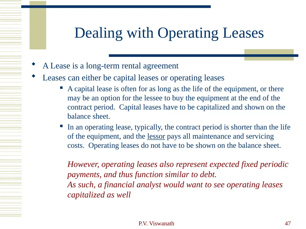 Introduction to Financial Statement Analysis P.V. - slide 47 of 58