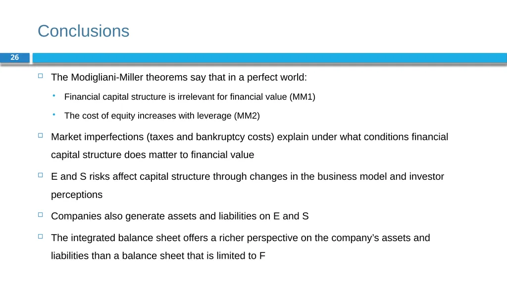 Corporate Finance for Long-Term Value Chapter 15: - slide 26 of 26