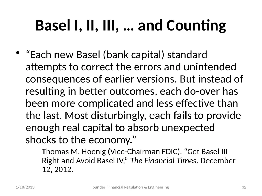 Financial Regulation in a World of Financial - slide 32 of 65