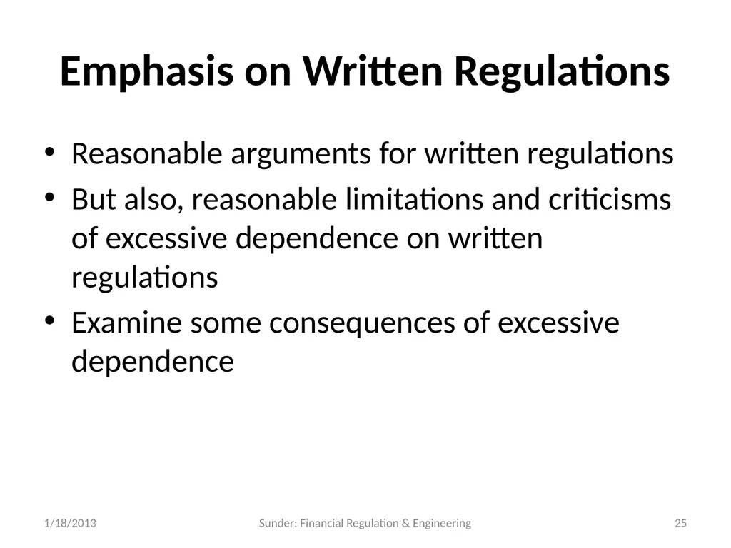 Financial Regulation in a World of Financial - slide 25 of 65