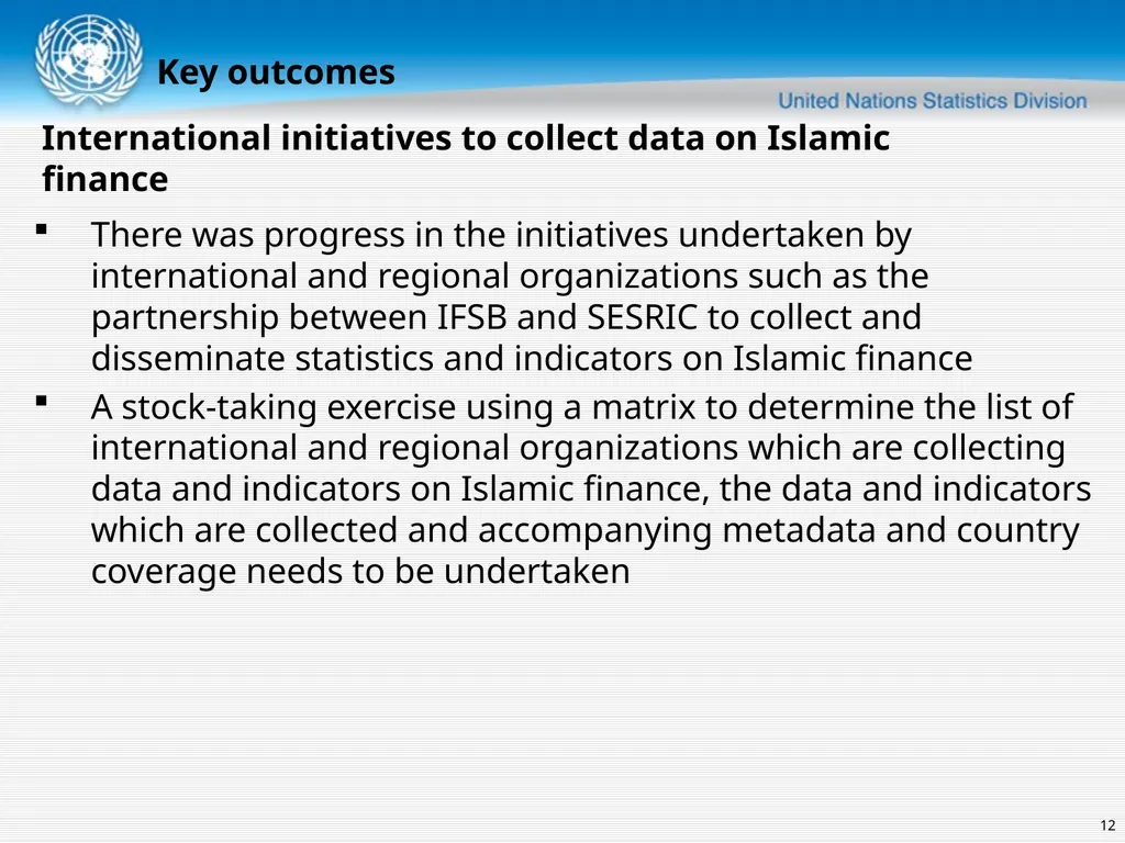 United Nations Statistics Division Islamic finance - slide 12 of 16