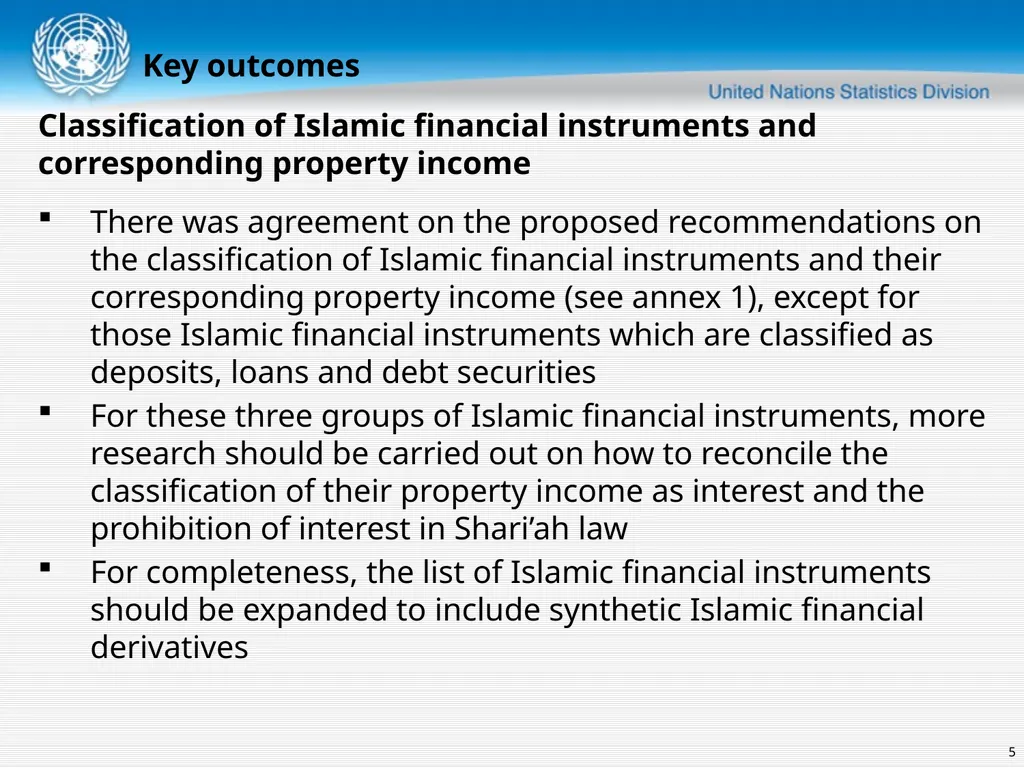 United Nations Statistics Division Islamic finance - slide 5 of 16