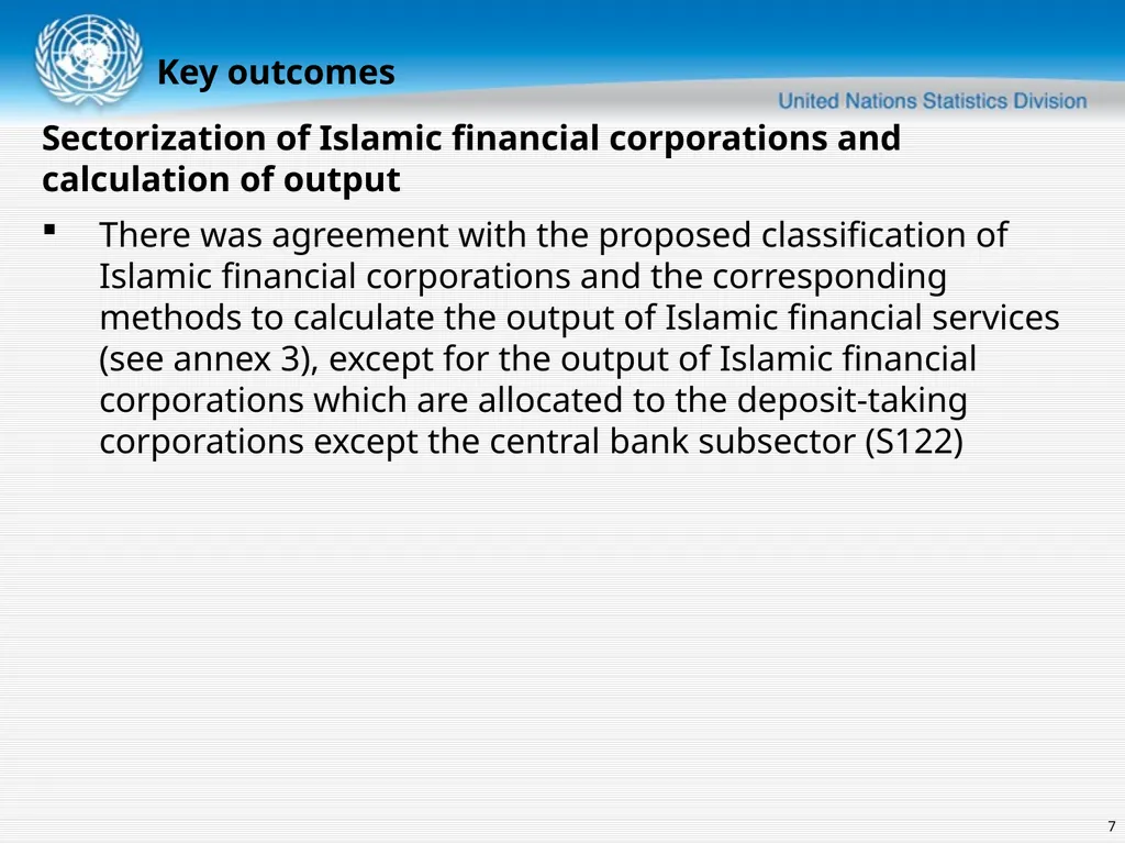 United Nations Statistics Division Islamic finance - slide 7 of 16