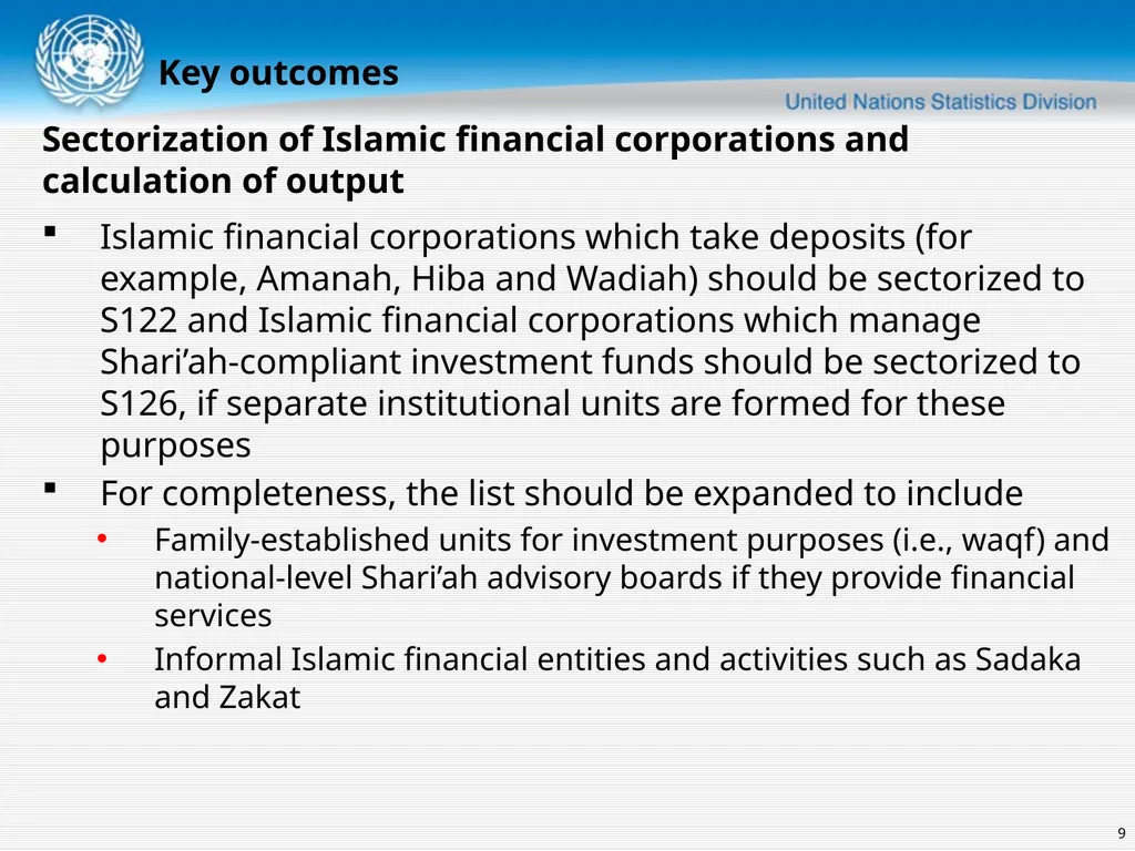 United Nations Statistics Division Islamic finance - slide 9 of 16
