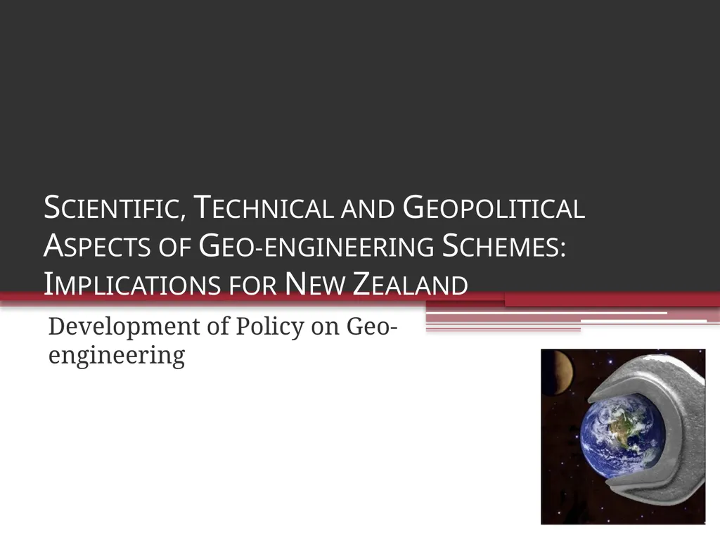 Scientific, Technical and Geopolitical Aspects of - slide 1 of 15