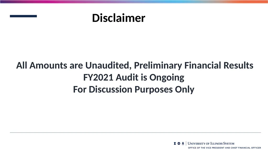 Financial Summary Board of Trustees Presentation - slide 3 of 21