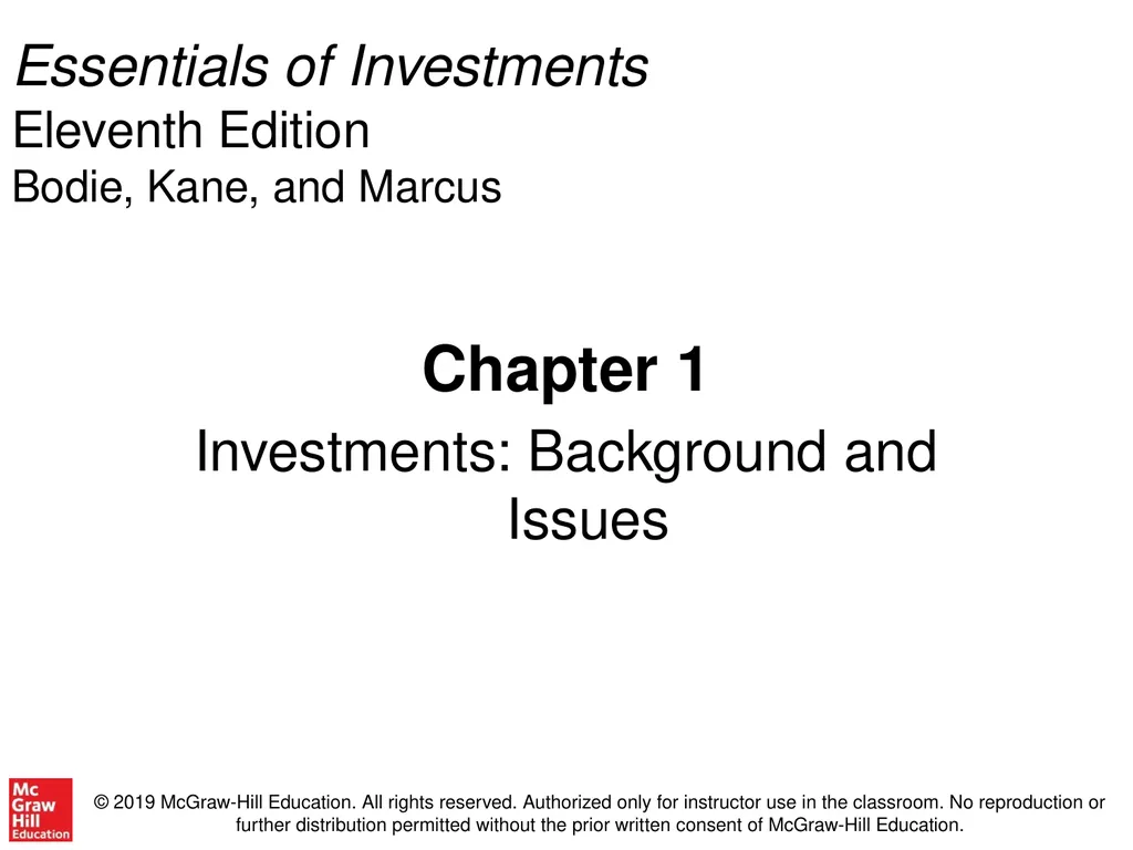 Essentials of Investments Eleventh Edition Bodie, - slide 1 of 45