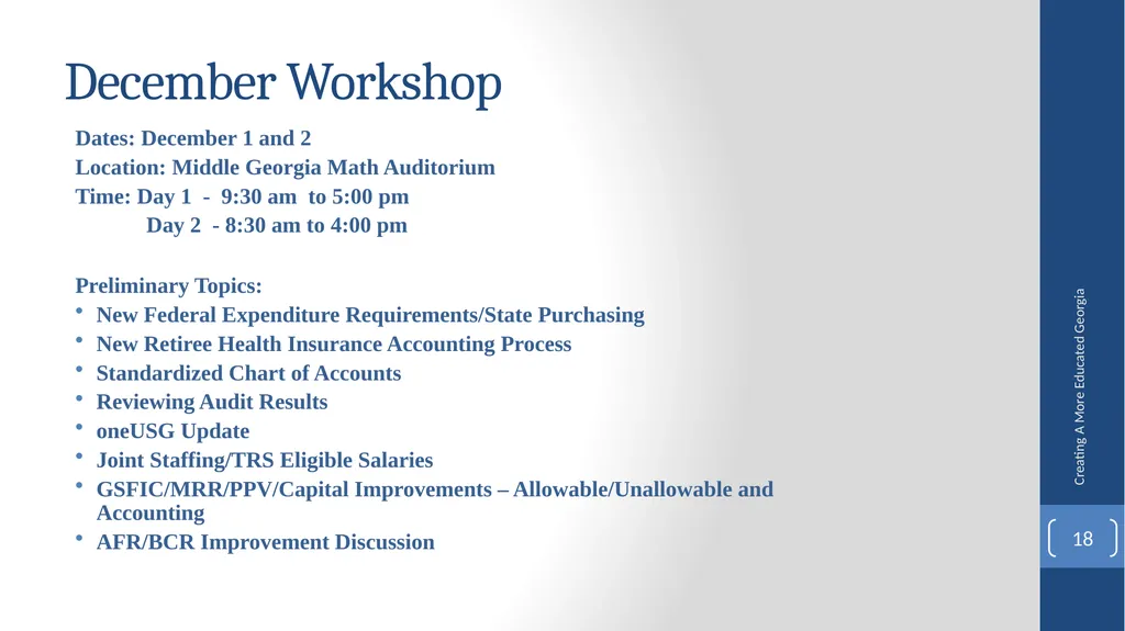 Fiscal Affairs Accounting and Reporting Update - slide 18 of 30