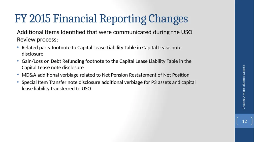 Fiscal Affairs Accounting and Reporting Update - slide 12 of 30