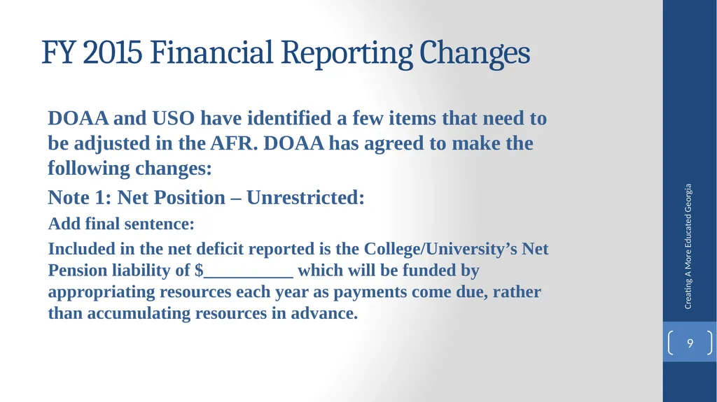 Fiscal Affairs Accounting and Reporting Update - slide 9 of 30