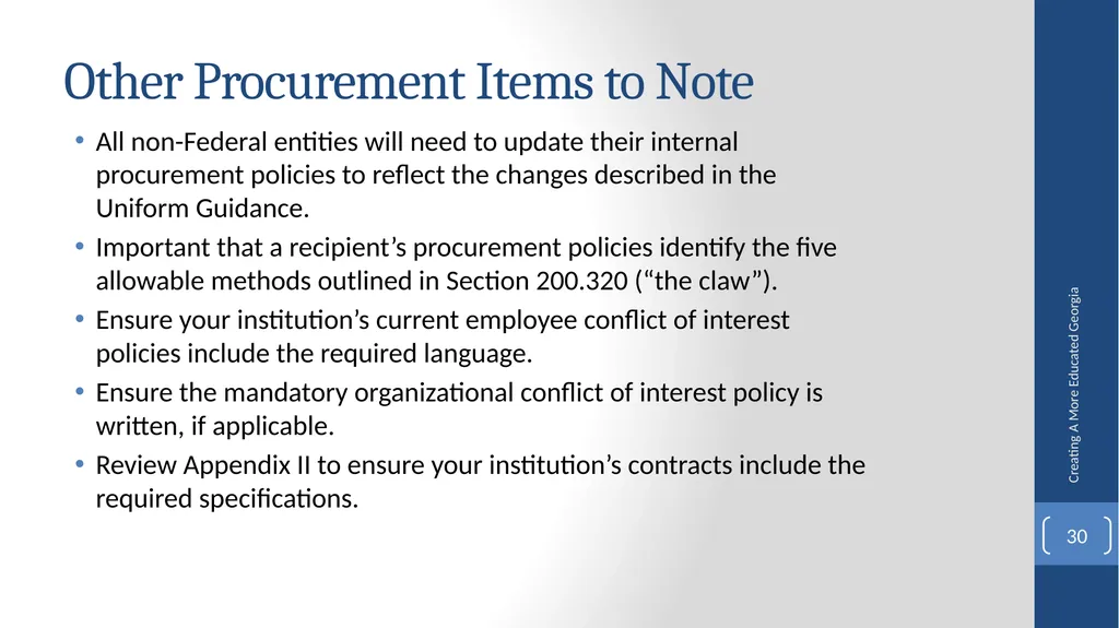 Fiscal Affairs Accounting and Reporting Update - slide 30 of 30