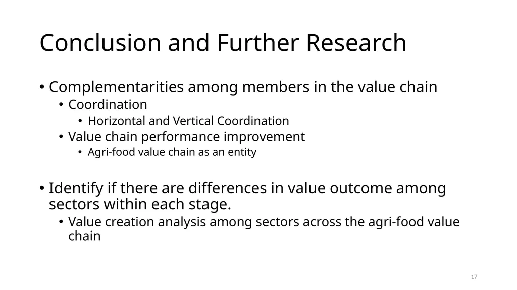 Value Creation across the Food and Agriculture - slide 17 of 17