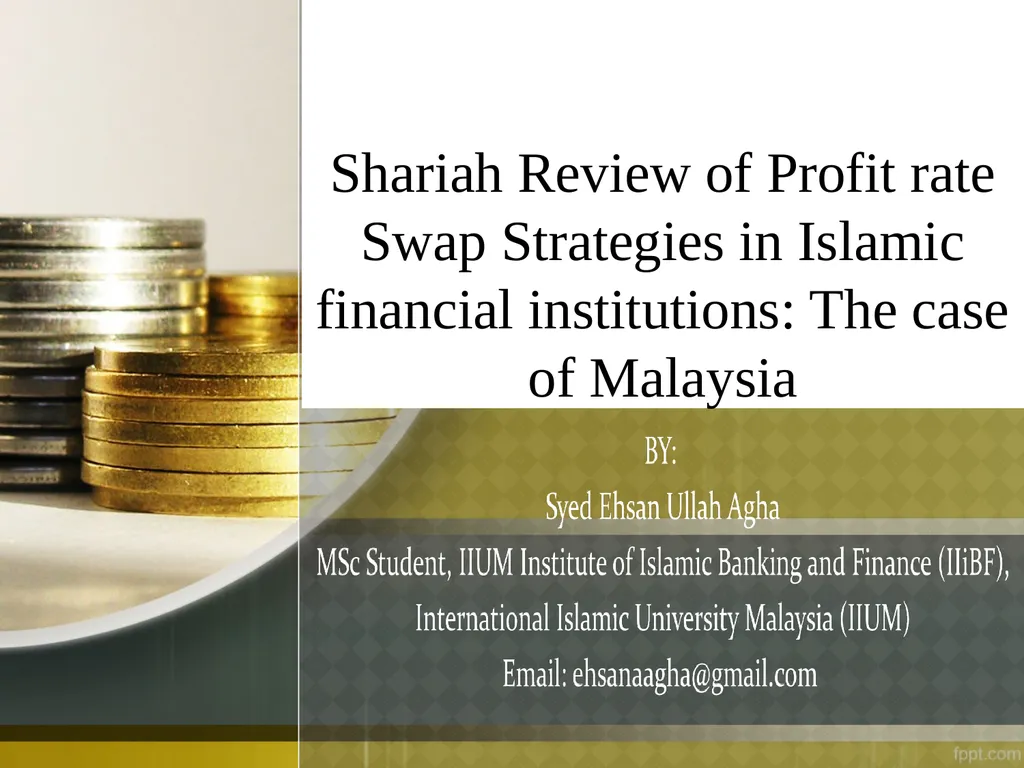 Shariah Review of Profit rate Swap Strategies in