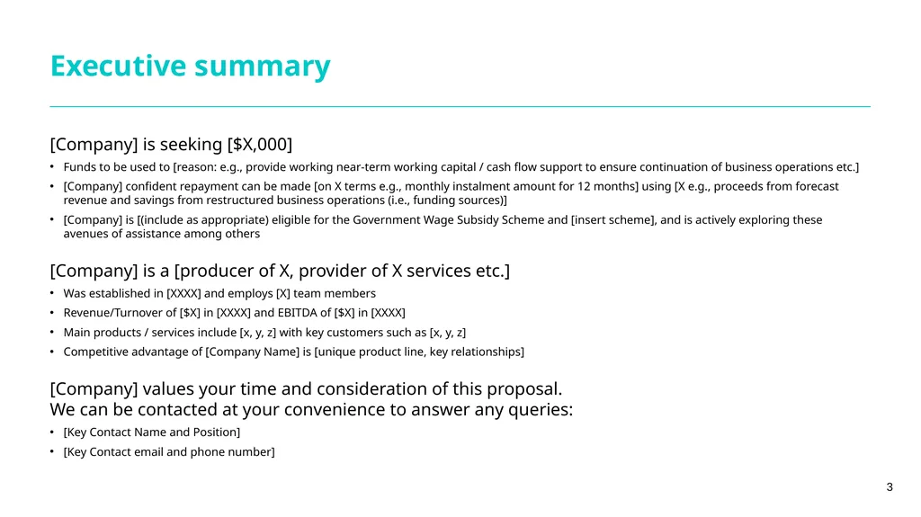 Guidance notes Short form financing proposal - slide 3 of 25