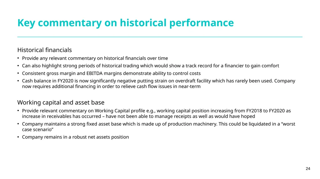 Guidance notes Short form financing proposal - slide 24 of 25