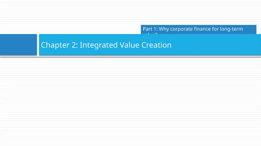 Corporate Finance for Long-Term Value Chapter 2: - slide 2 of 38