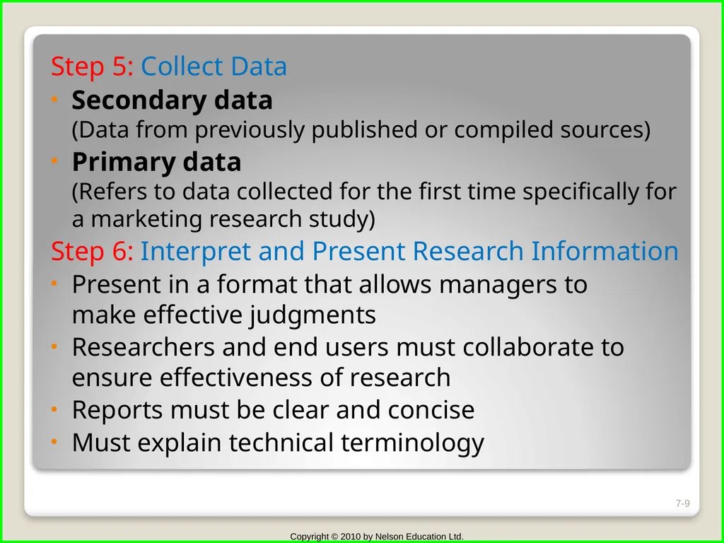 Chapter 7 Marketing Research, Decision Support - slide 9 of 19