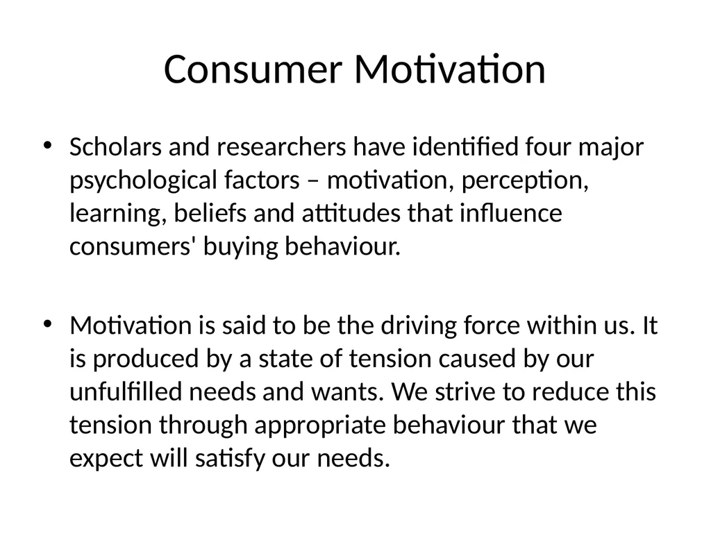Unit III IMBA 6 Sem Consumer Motivation Scholars - slide 2 of 75