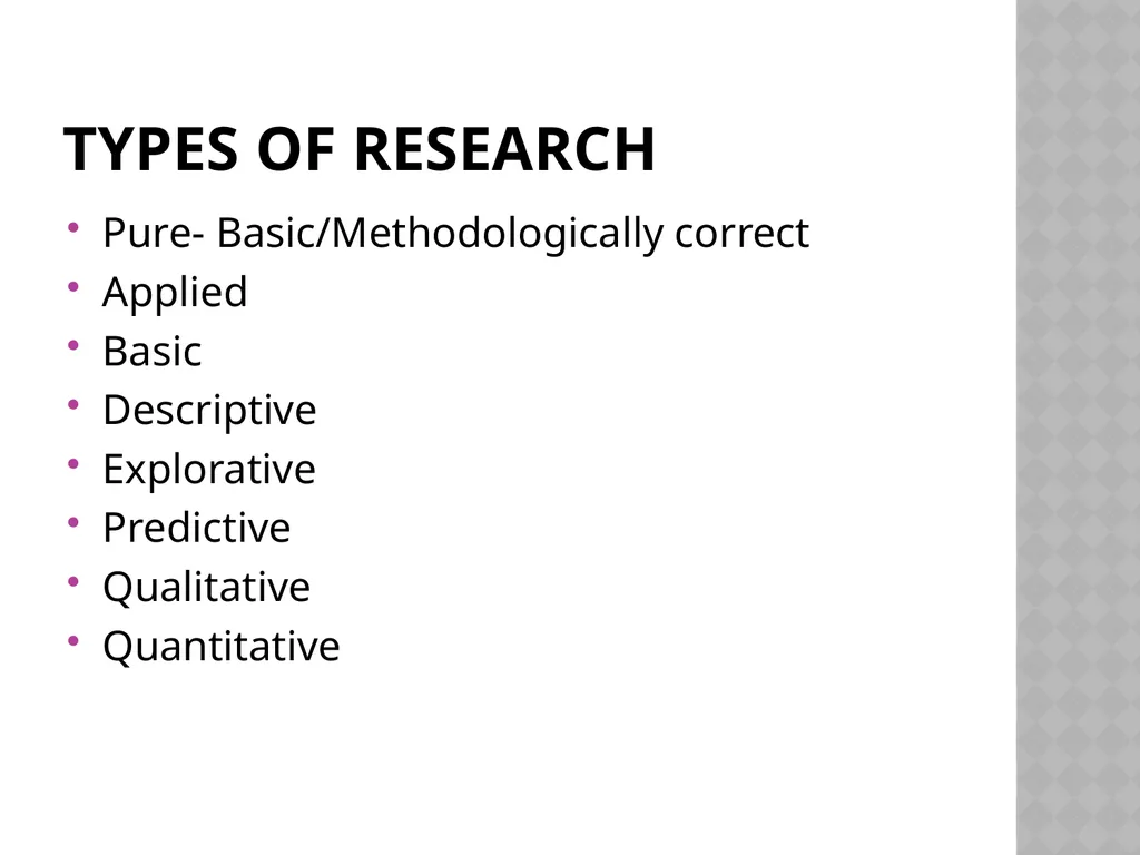 Research methodology by Dr.Y.Vijila Basic concepts - slide 20 of 63