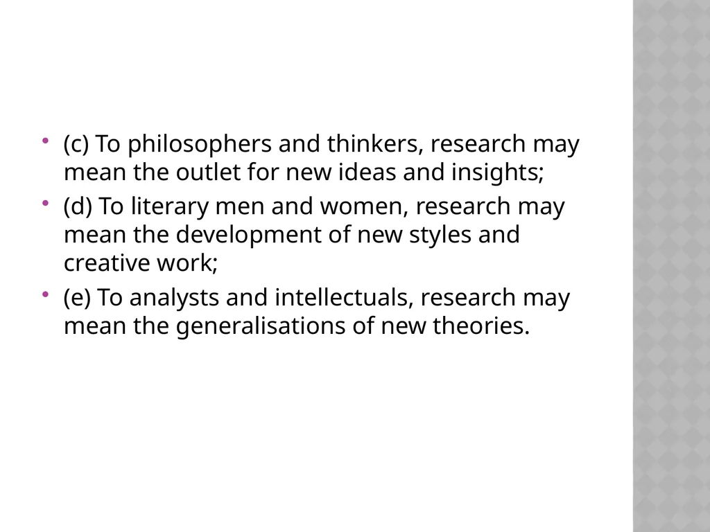 Research methodology by Dr.Y.Vijila Basic concepts - slide 13 of 63