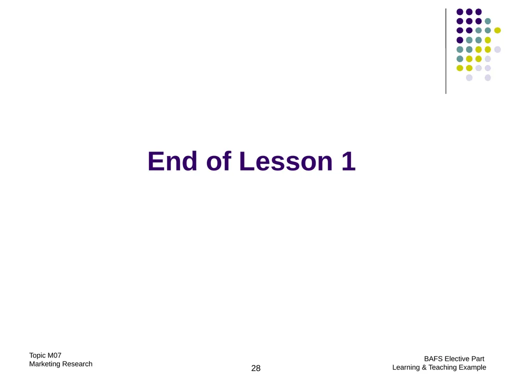 Topic M07: Marketing Research Technology Education - slide 28 of 51