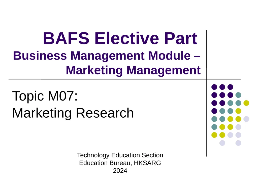 Topic M07: Marketing Research Technology Education