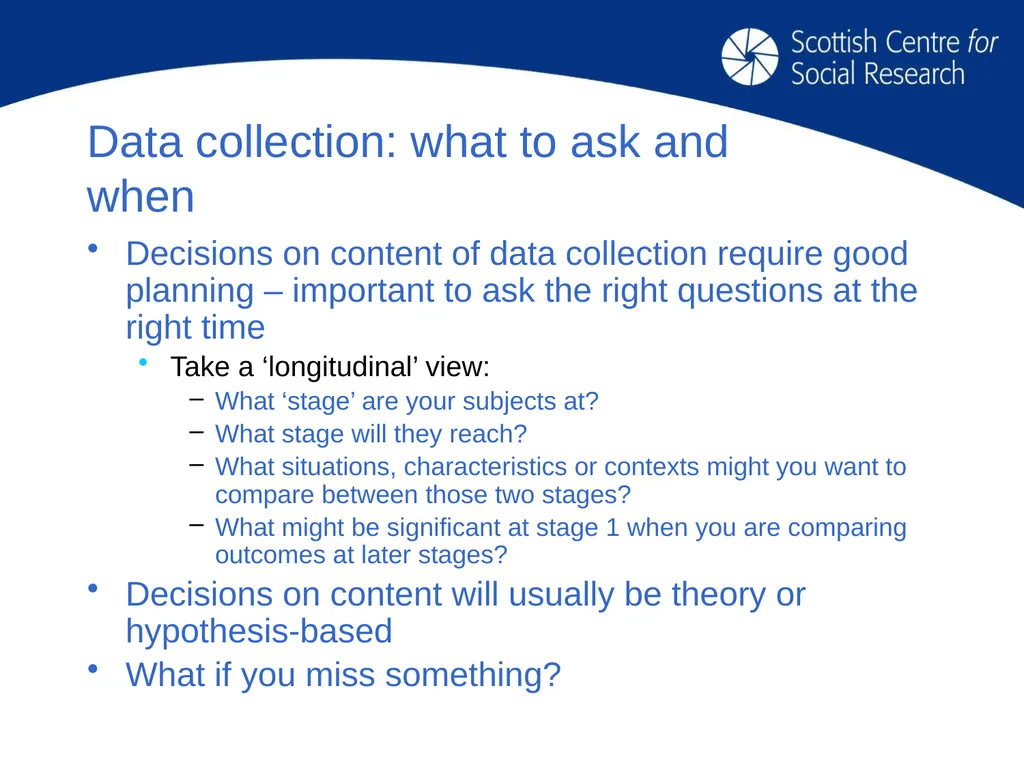Key issues for longitudinal research design: - slide 22 of 32