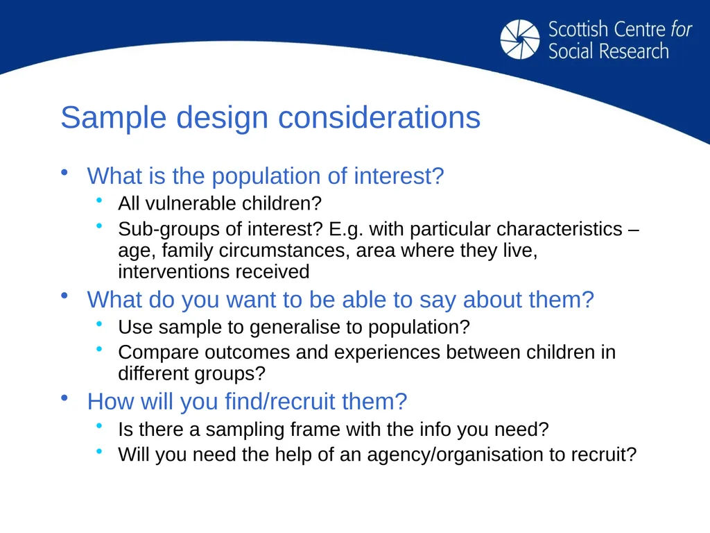 Key issues for longitudinal research design: - slide 6 of 32