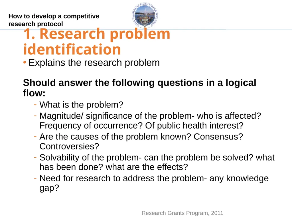 How to develop a competitive research protocol Dr. - slide 10 of 43