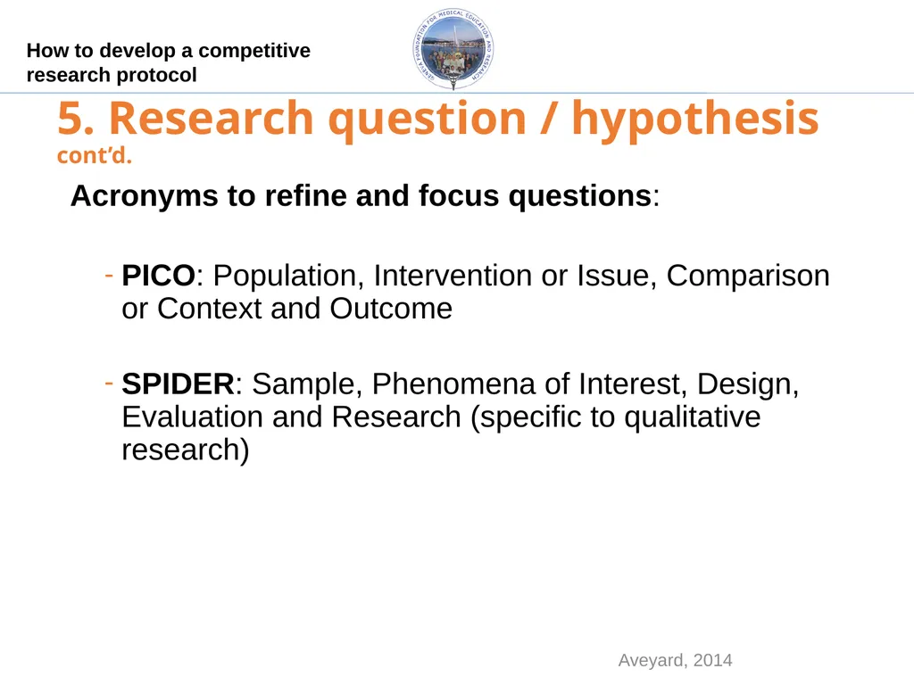 How to develop a competitive research protocol Dr. - slide 17 of 43