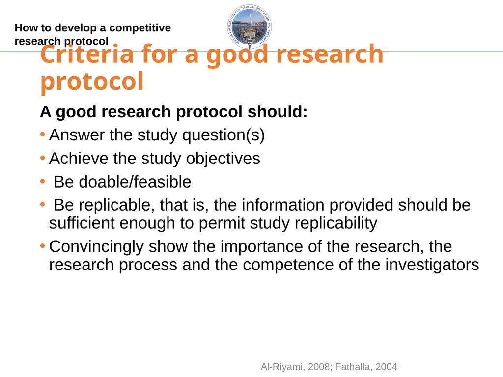 How to develop a competitive research protocol Dr. - slide 5 of 43