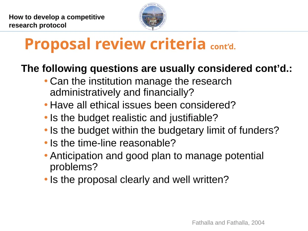 How to develop a competitive research protocol Dr. - slide 39 of 43