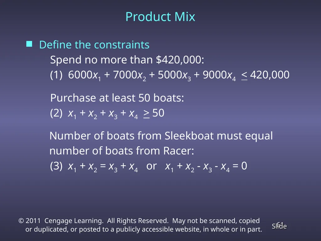 Chapter 4 Linear Programming Applications in - slide 61 of 70