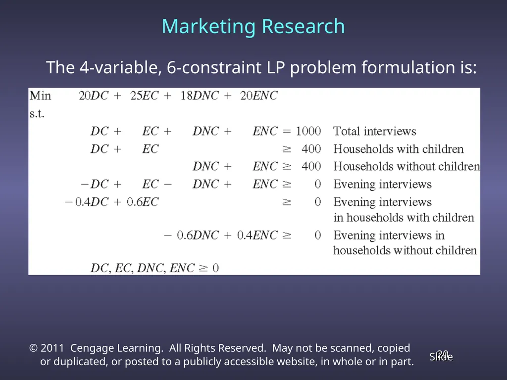 Chapter 4 Linear Programming Applications in - slide 20 of 70