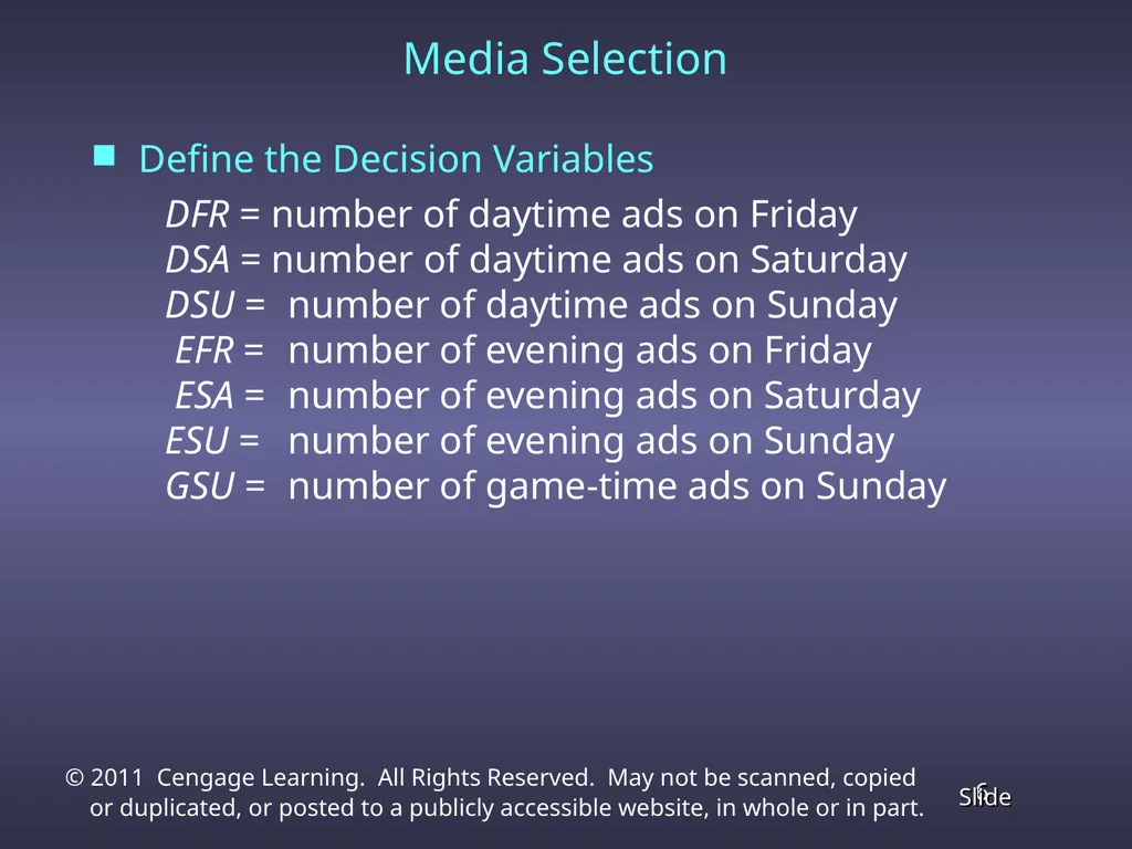 Chapter 4 Linear Programming Applications in - slide 6 of 70