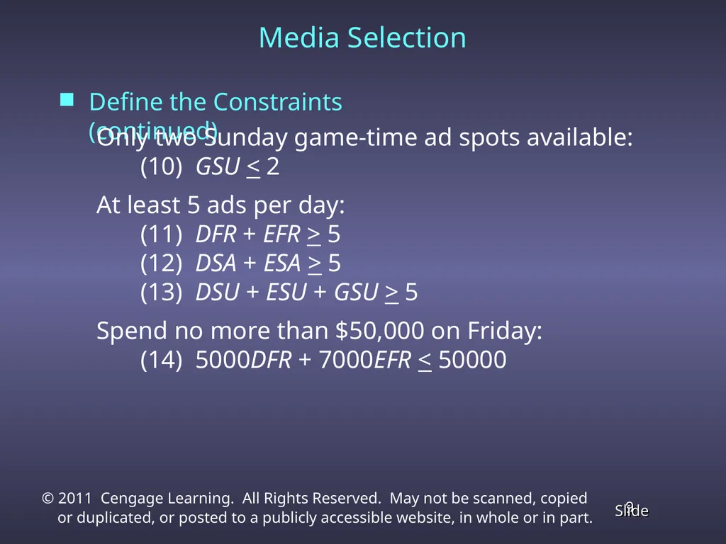 Chapter 4 Linear Programming Applications in - slide 9 of 70