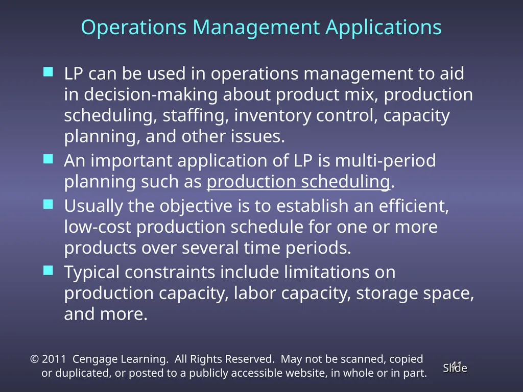 Chapter 4 Linear Programming Applications in - slide 41 of 70