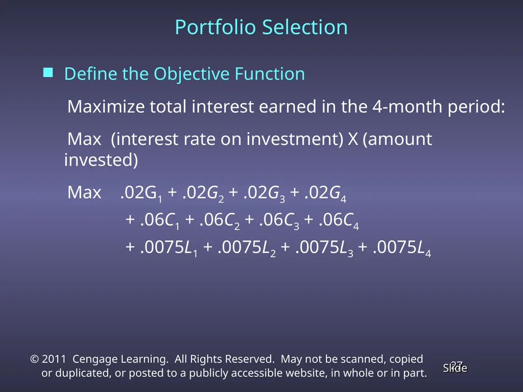 Chapter 4 Linear Programming Applications in - slide 27 of 70