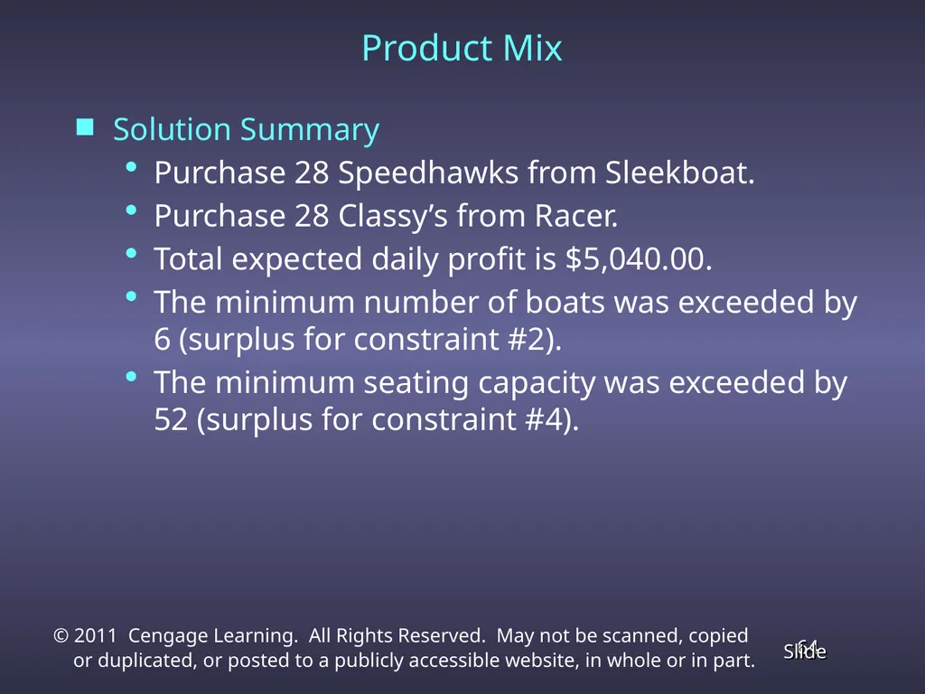 Chapter 4 Linear Programming Applications in - slide 64 of 70