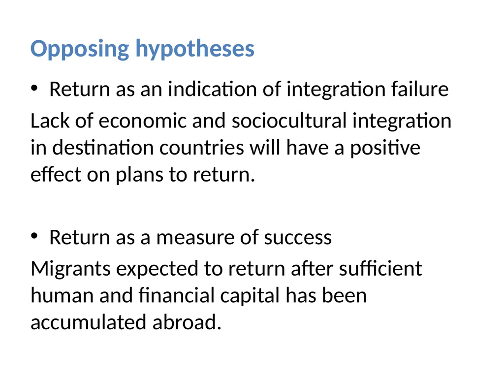 Experiences in host countries and return plans: - slide 7 of 20