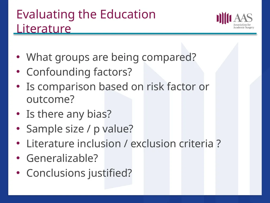 Research in Surgical Education Hilary Sanfey MB. - slide 10 of 35