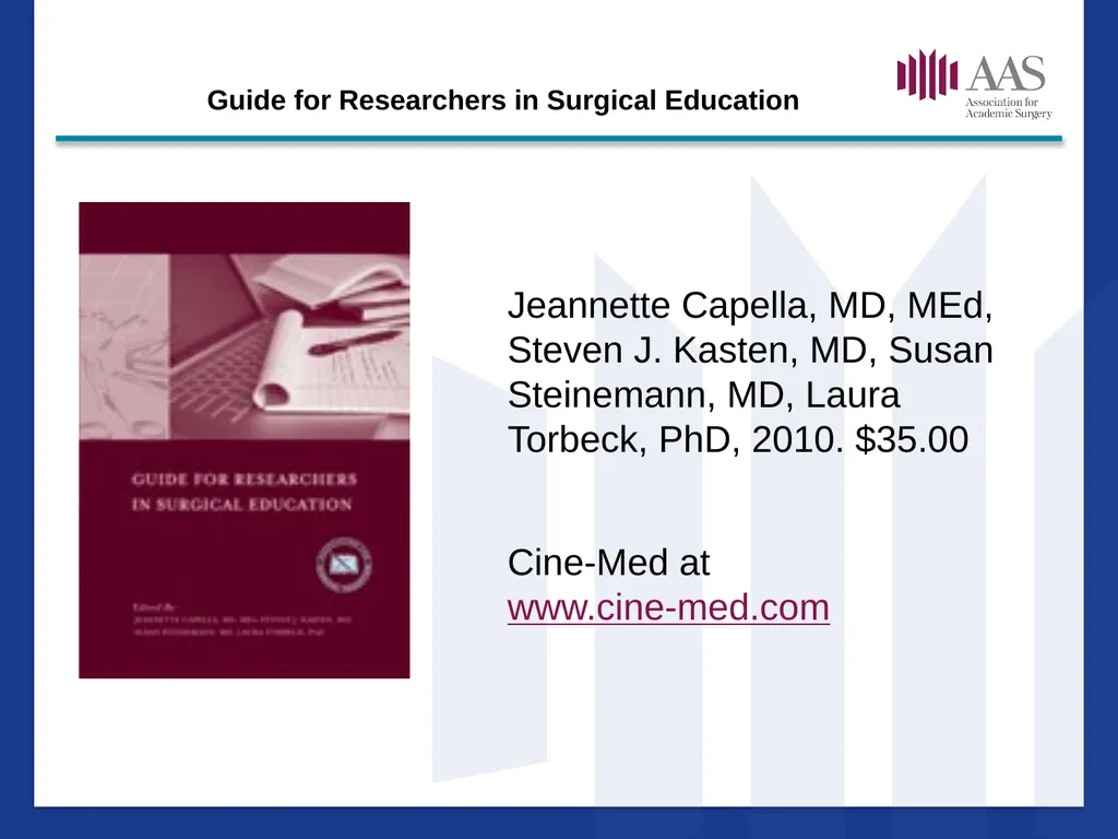 Research in Surgical Education Hilary Sanfey MB. - slide 35 of 35